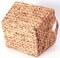 Water Hyacinth Rectangular Wicker Storage Baskets with Cutout Handles, Large